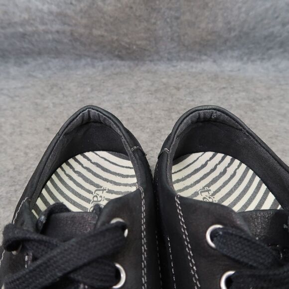 Taos Shoes Womens 9.5 Sneaker Lifestyle Casual Leather Capital Black Low Lace Up - Picture 15 of 16